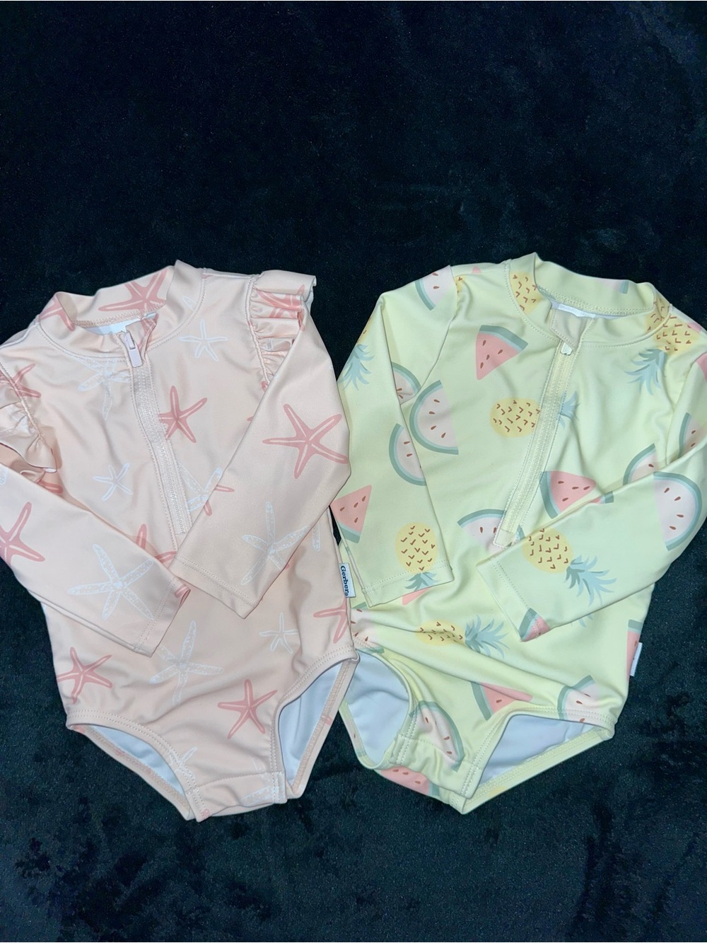 2 Gerber One Piece Long Sleeve Rashguard Swimsuit